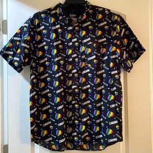 Short sleeved Pride button down